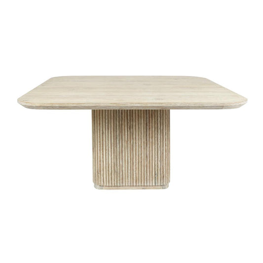 Classic Home - Vander 60in Square Reclaimed Oak Wood Dining Table In White Wash - 51031720 veiw 2