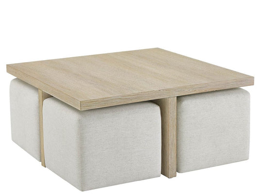 Coastal Living - Dockside Cocktail Table W Ottomans - Dockside Tan - U533828 view 2