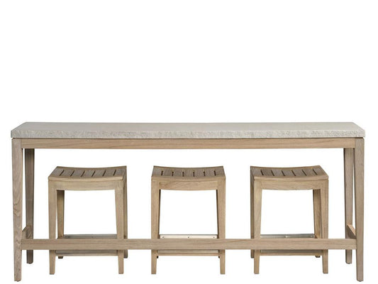 Coastal Living Outdoor - Saratoga Console w/3 Counter Stools - Warm Weathered Teak - U423803CS veiw 2