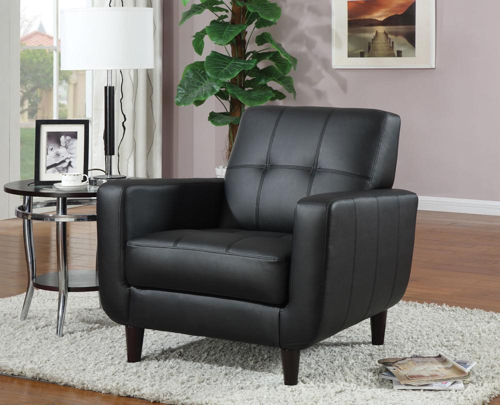 Coaster - Aaron Black Vinyl Accent Chair - 900204 veiw 1