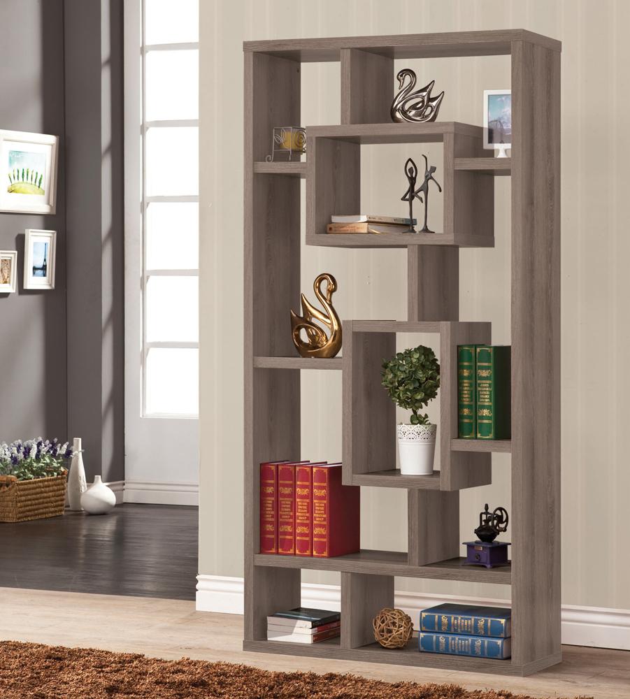 Coaster - Howie Bookshelf (Weatherd Grey) - 800512 veiw 1