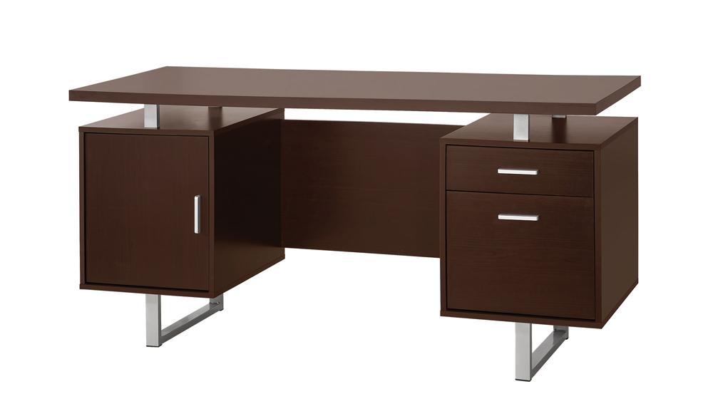 Coaster - Lawtey Desk (Cappuccino/Silver) - 801521 veiw 1