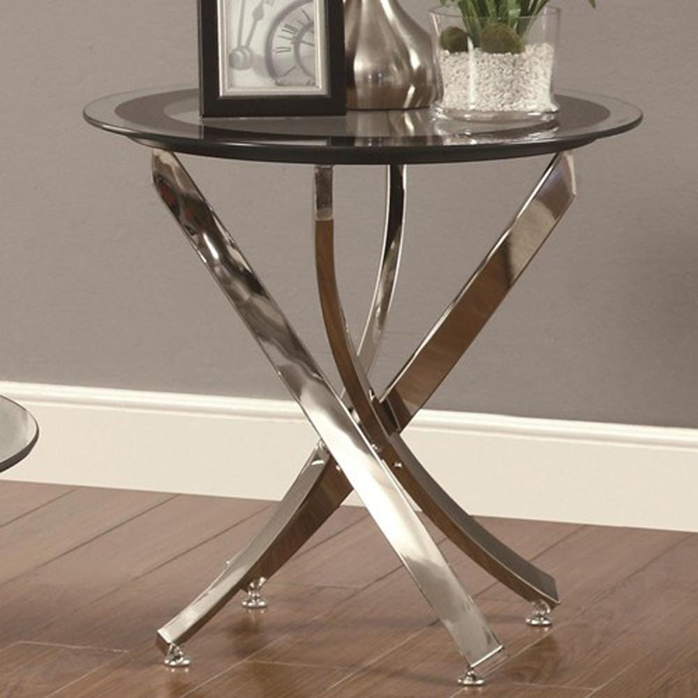 Coaster - Brooke End Table (Black/Chrome) - 702587 veiw 1