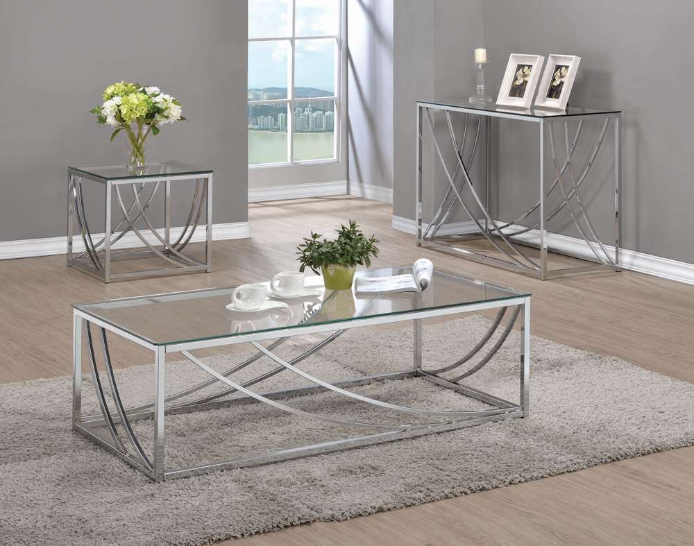 Coaster - Lille Living Room: Glass Top Occasional Tables End Table - 720497 veiw 2