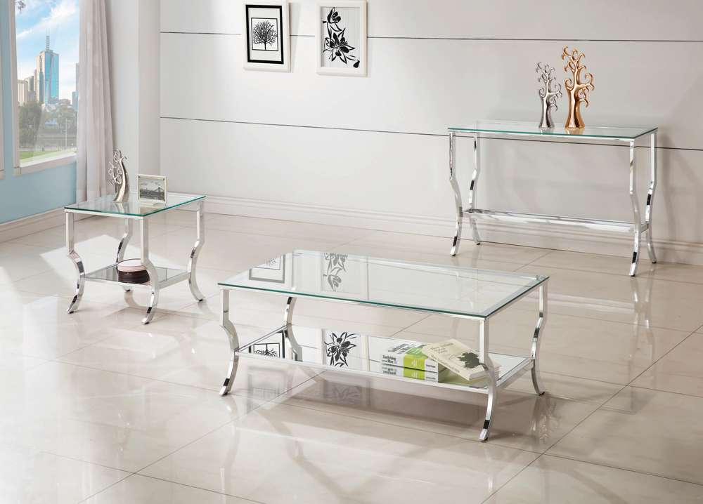 Coaster - Saide Living Room: Glass Top Occasional Tables Sofa Table - 720339 veiw 2