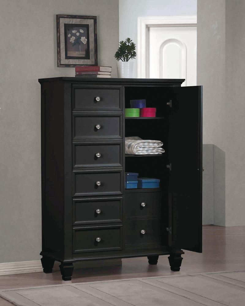 Coaster - Sandy Beach Door Chest in Black Finish - 201328 veiw 1