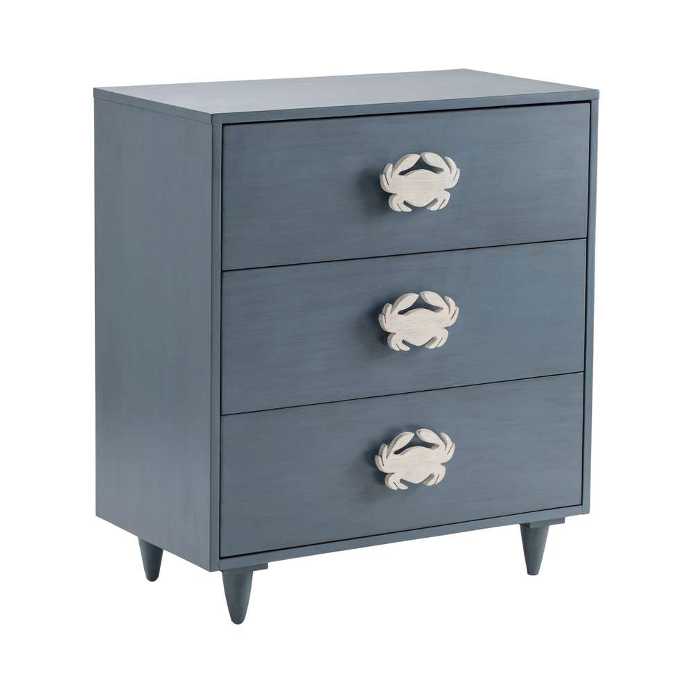 Crestview Collection - 31in 3 Drawer Blue Painted Cabinet - CVFVR8222 veiw 1
