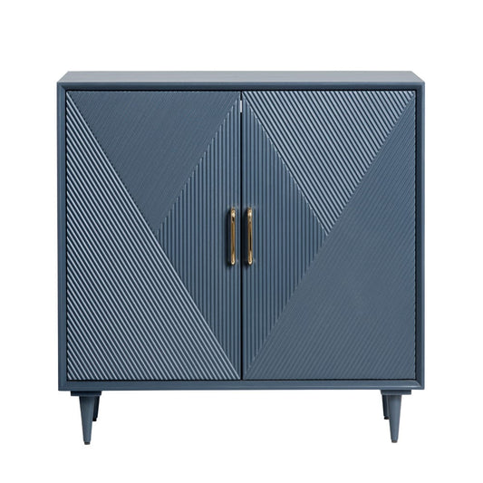 Crestview Collection - 37 in. Blue Solid Wood 2 Door Media Credenza / Sideboard - CVFVR8320 view 2