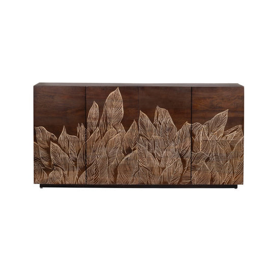 Crestview Collection - 72 in. Brown Solid Wood 4 Door Media Credenza / Sideboard - CVFNR4809 view 2