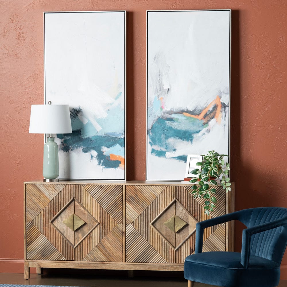 Crestview Collection - 72 in. Brown Solid Wood 4 Door Media Credenza / Sideboard - CVFNR5050 view 5