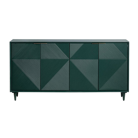 Crestview Collection - 72 in. Green Solid Wood 4 Door Media Credenza / Sideboard - CVFVR8416 view 2