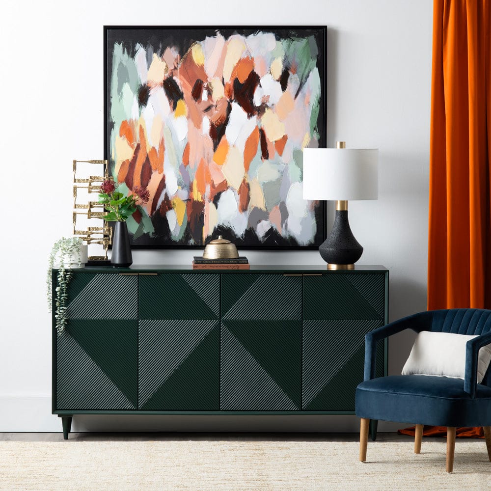 Crestview Collection - 72 in. Green Solid Wood 4 Door Media Credenza / Sideboard - CVFVR8416 view 6