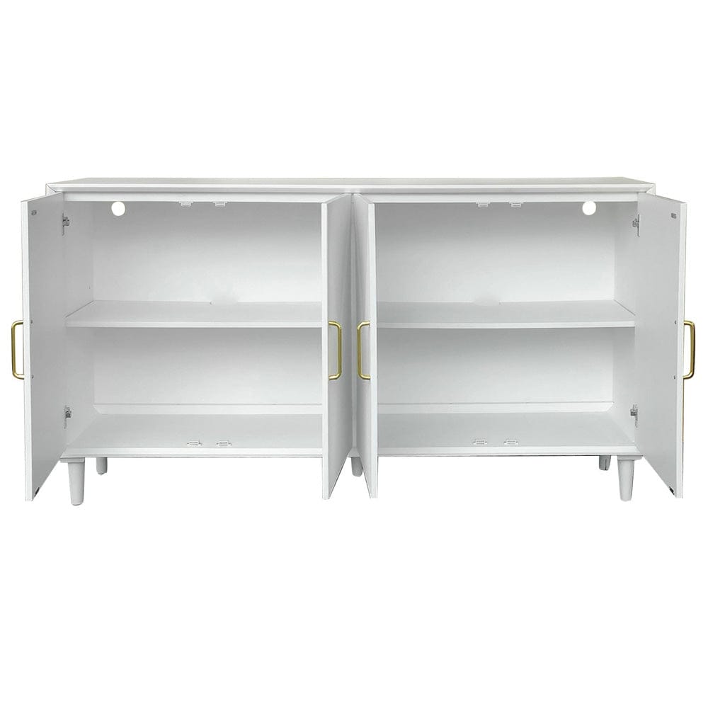 Crestview Collection - 72 in. White Solid Wood Door Media Credenza / Sideboard - CVFVR8573 view 3