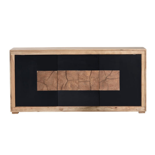 Crestview Collection - 76 in. Brown Solid Wood 3 Door Media Credenza / Sideboard - CVFNR4583 view 2