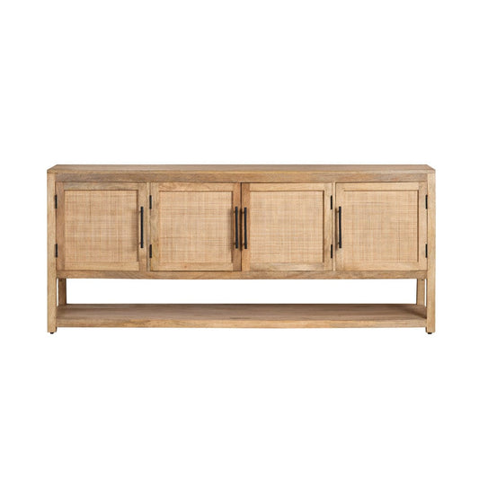 Crestview Collection - 76 in. Brown Solid Wood 4 Door Media Credenza / Sideboard - CVFNR4411 view 2