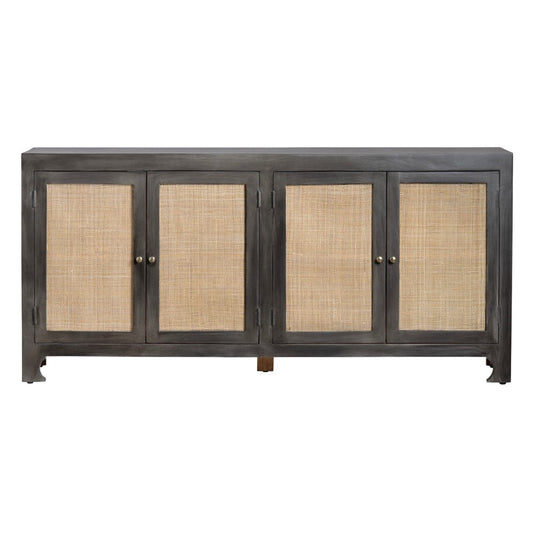 Crestview Collection - 76 in. Gray Solid Wood 4 Door Media Credenza / Sideboard - CVFNR4241 view 2