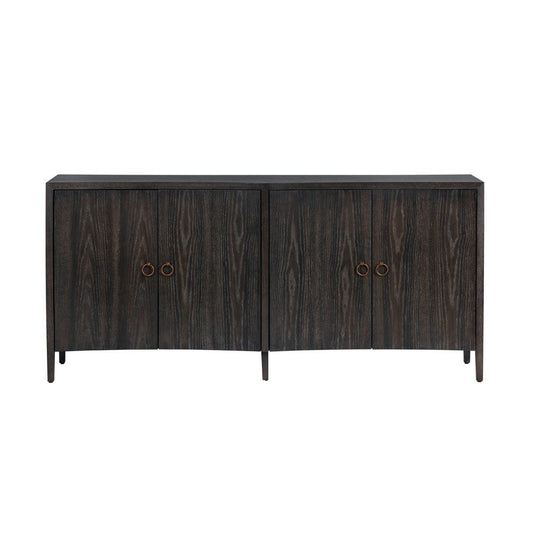 Crestview Collection - 78 in. Brown Solid Wood 4 Door Media Credenza / Sideboard - CVFDR1230 view 2