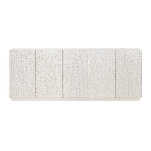 Crestview Collection - 90 in. White Solid Wood 6 Door Media Credenza / Sideboard - CVFNR4515 view 2