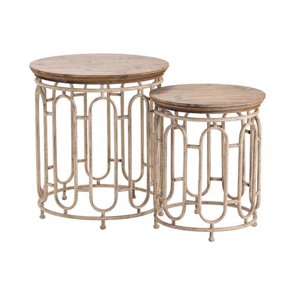 Crestview Collection - Allyson Textured Metal and Wood Set of Tables - CVFZR2275 veiw 1