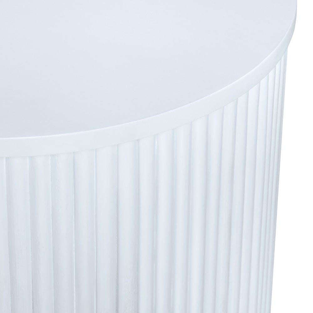Crestview Collection - Astoria White Round White Solid Wood Accent End Table - CVFDR1303 view 2