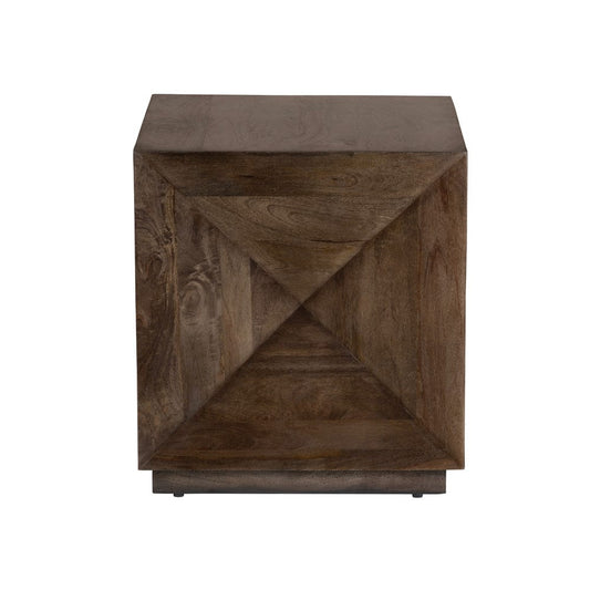 Crestview Collection - Atticus Square Brown Solid Wood Accent End Table - CVFNR4818 view 2