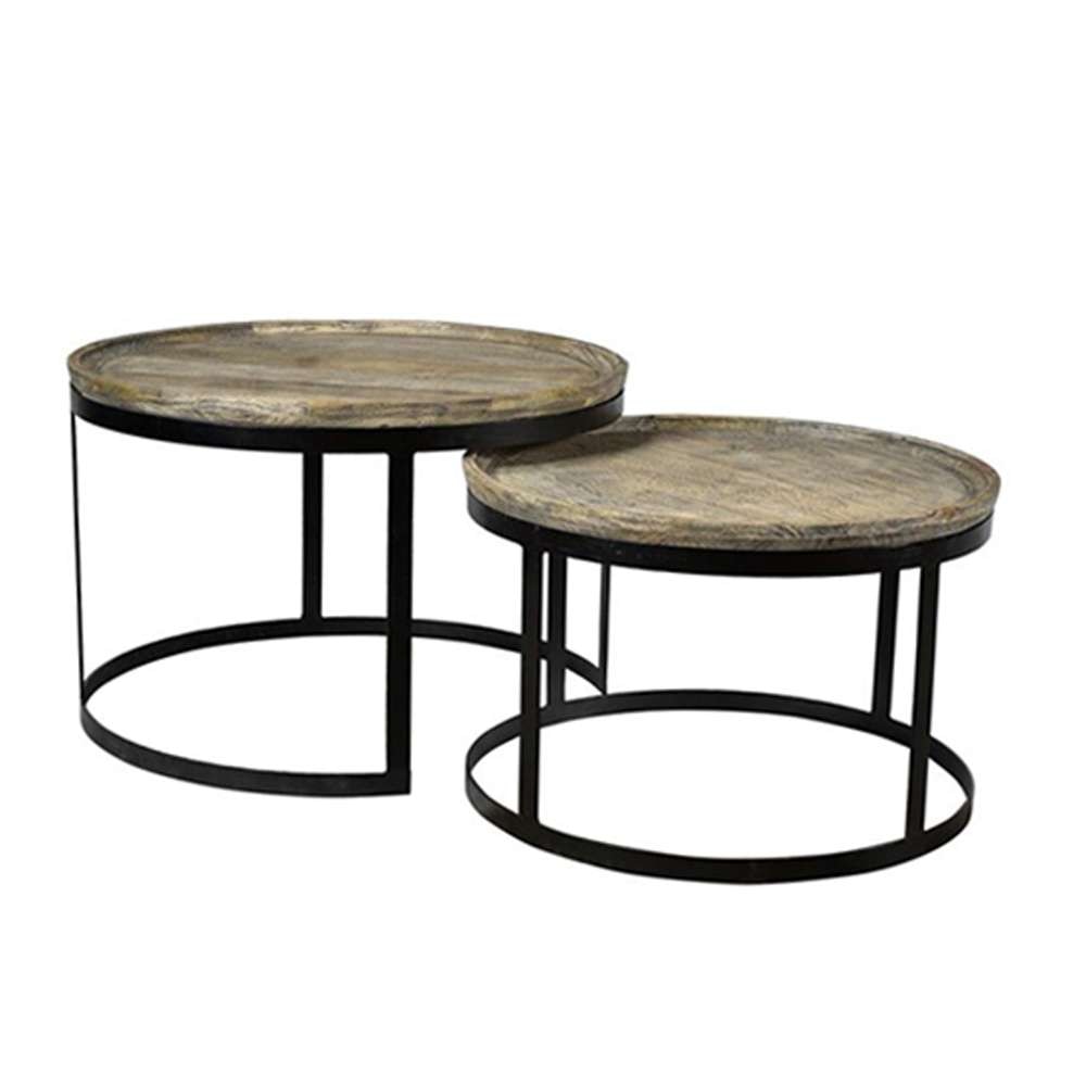 Crestview Collection - Bengal Manor Mango Wood and Metal Round Cocktail Tables - CVFNR464 veiw 1