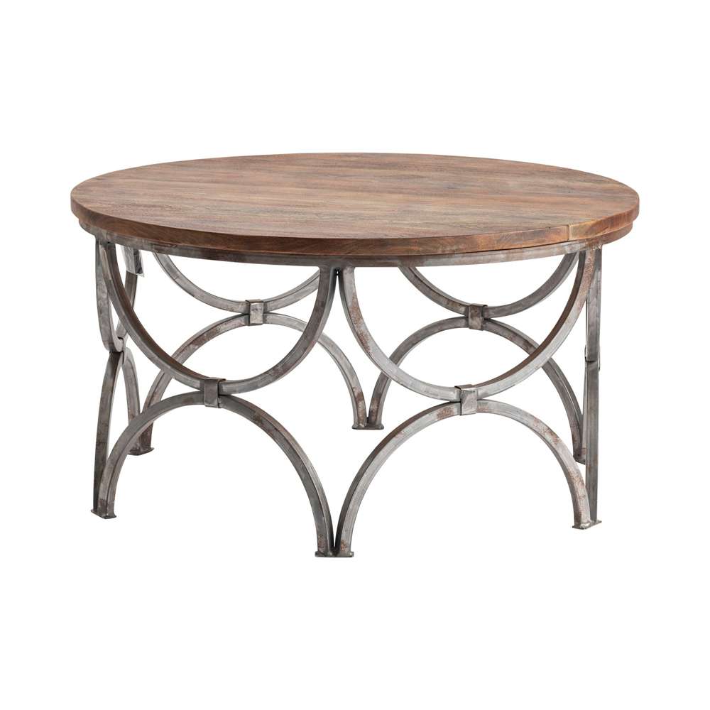 Crestview Collection - Bengal Manor Mango Wood and Steel Round Cocktail Table - CVFNR363 veiw 1