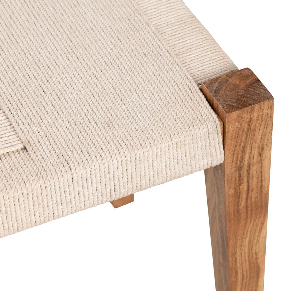 Crestview Collection - Biscayne 48 in. Beige Upholstered Accent Bench with Brown Solid Wood Frame - CVFNR4813 view 3