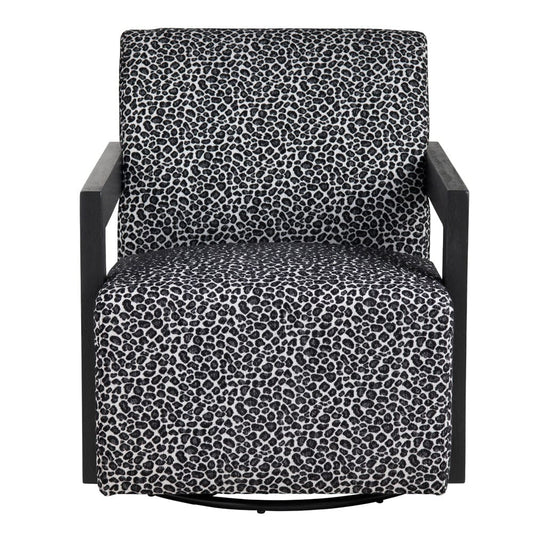 Crestview Collection - Black Swivel Accent Arm Chair with Black Solid Wood Frame - CVFZR5138 view 2
