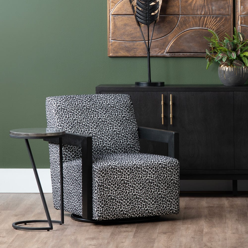 Crestview Collection - Black Swivel Accent Arm Chair with Black Solid Wood Frame - CVFZR5138 view 4