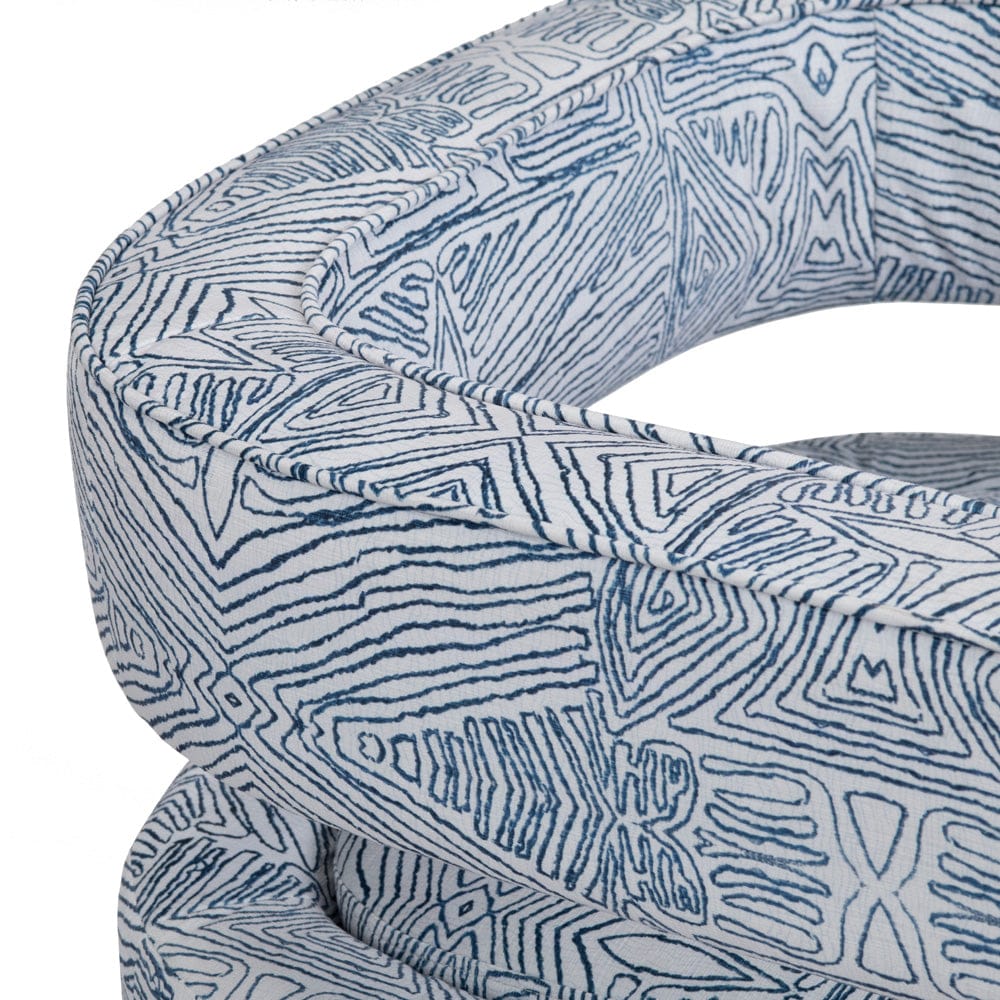 Crestview Collection - Blue Upholstered Accent Arm Chair with Black Iron Frame - CVFZR6155 view 3