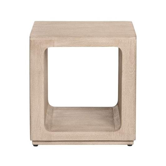 Crestview Collection - Brooklyn Square Tan Solid Wood Accent End Table - CVFNR4831 view 2