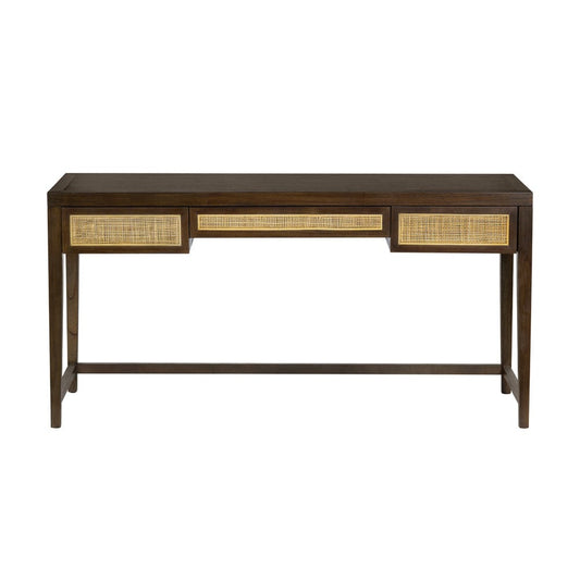 Crestview Collection - Brown Solid Wood 3 Drawer Writing Desk - CVFDR1310 view 2