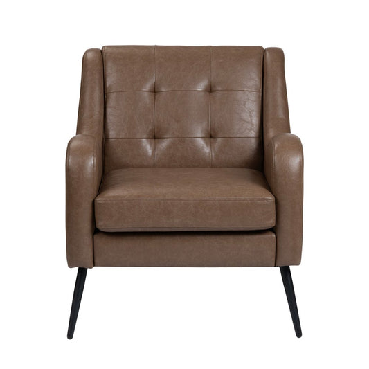 Crestview Collection - Brown Upholstered Accent Arm Chair with Black Iron Frame - CVFZR6168 view 2