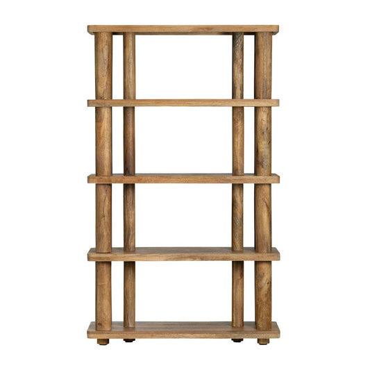 Crestview Collection - Cairo 76 in. Brown Solid Wood 4 Shelf Bookcase - CVFNR4805 view 2