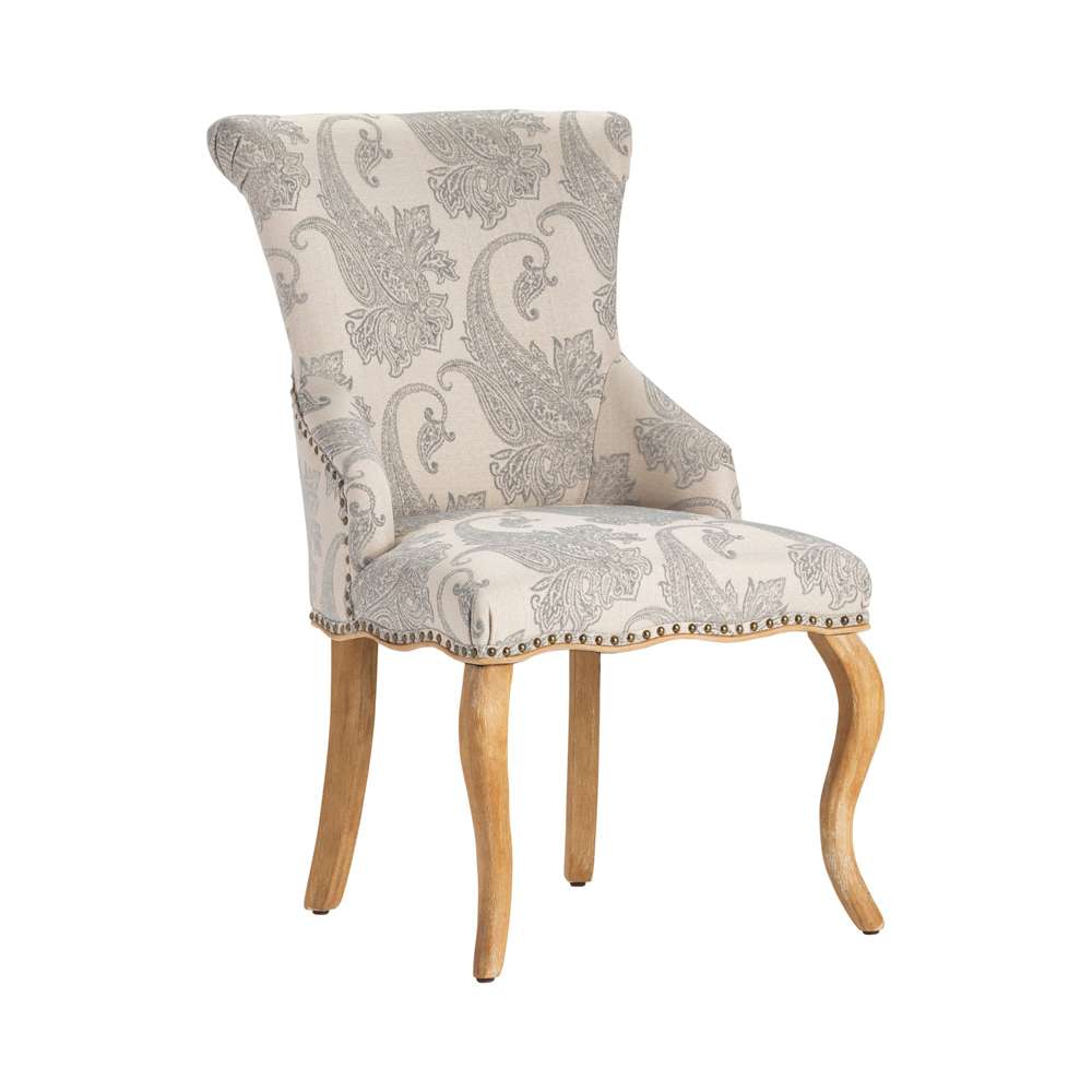 Crestview Collection - Danielle Paisley Upholstered Accent Chair with Distressed Wood Legs - CVFZR4520 veiw 1