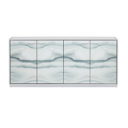 Crestview Collection - Denali 72 in. White Mirror 4 Door Media Credenza / Sideboard - CVFZR6170 view 2