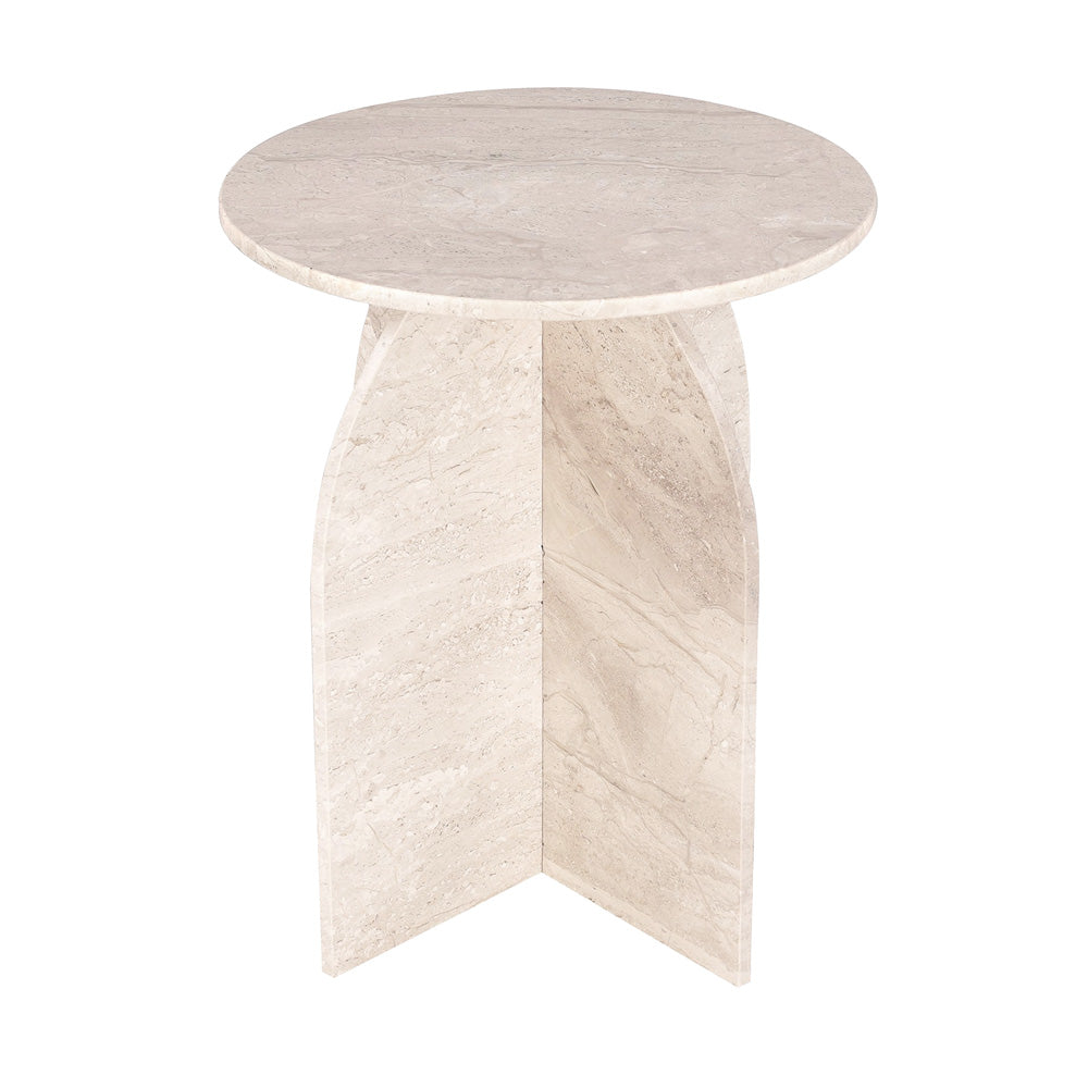 Crestview Collection - Florence Round Beige Marble Accent End Table - CVFNR4633 view 1