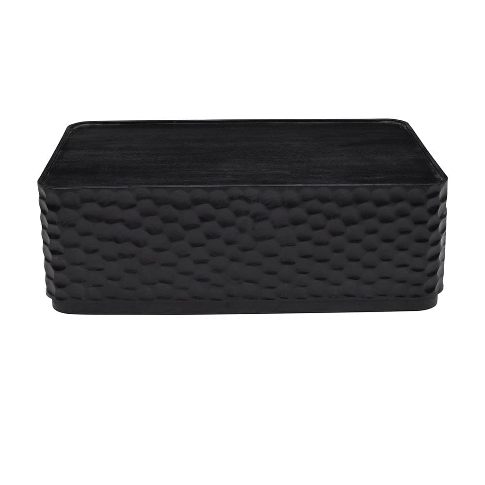 Crestview Collection - Gibson Black Black Solid Wood Rectangle Coffee Table / Cocktail Table - CVFNR5235 view 2