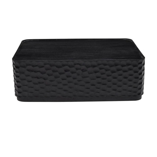 Crestview Collection - Gibson Black Black Solid Wood Rectangle Coffee Table / Cocktail Table - CVFNR5235 view 2