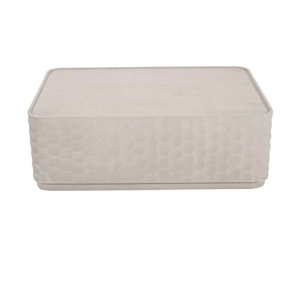 Crestview Collection - Gibson White White Solid Wood Rectangle Coffee Table / Cocktail Table - CVFNR5237 view 2