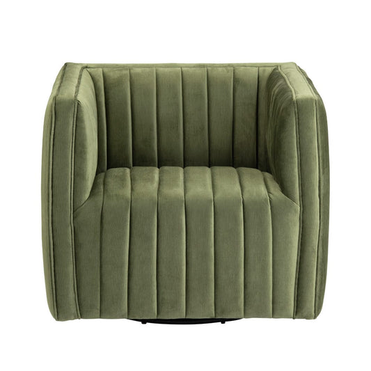 Crestview Collection - Green Upholstered Accent Arm Chair with Black Iron Frame - CVFZR6158 view 2