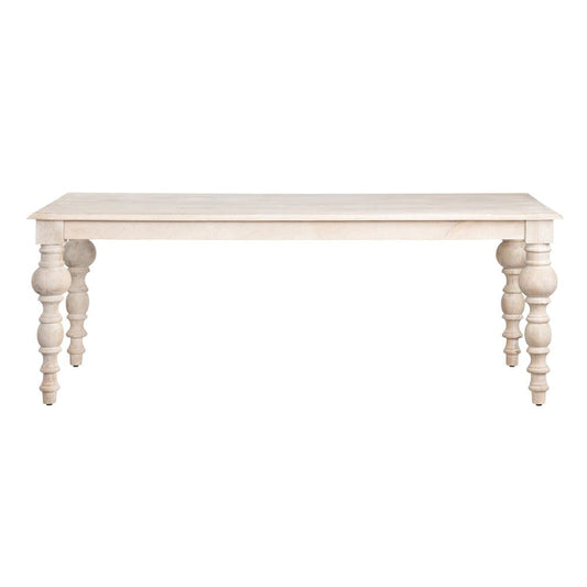 Crestview Collection - Harvest 84 in. White Solid Wood Rectangle Dining Table - CVFNR4536 view 2