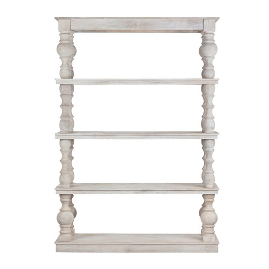 Crestview Collection - Harvest 86 in. White Solid Wood 4 Shelf Etagere - CVFNR4537 view 2