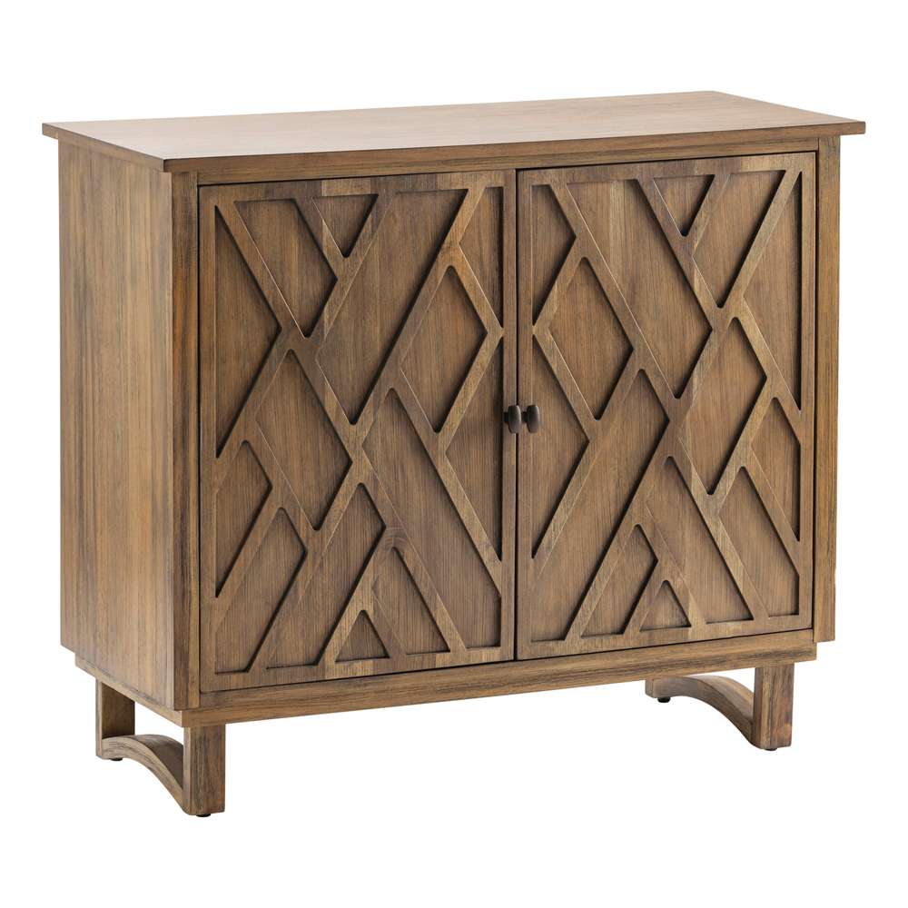 Crestview Collection - Hawthorne Estate Pine 2 Door Chippendale Fretwork Cabinet - CVFVR8135 veiw 1