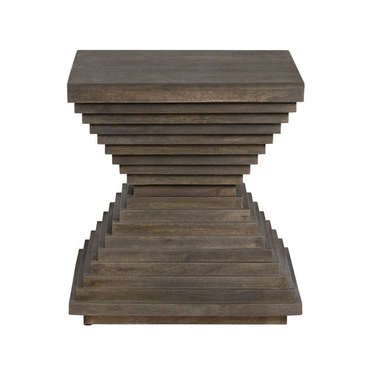 Crestview Collection - Highland Park Square Brown Solid Wood Accent End Table - CVFNR4416 view 2