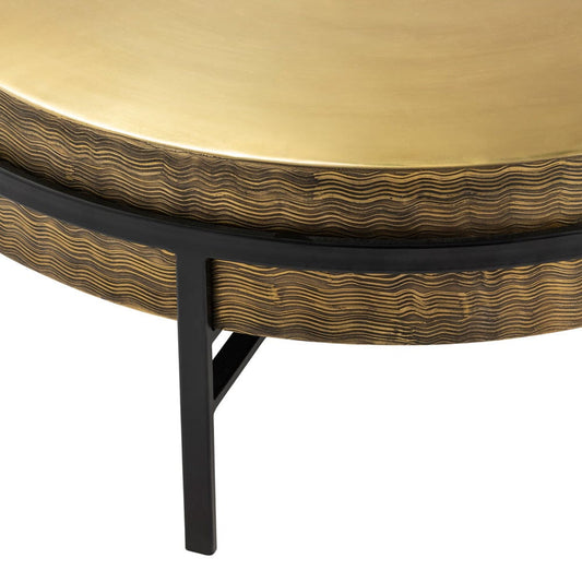 Crestview Collection - Hudson Gold Metal Round Coffee Table / Cocktail Table - CVFZNR008 view 2