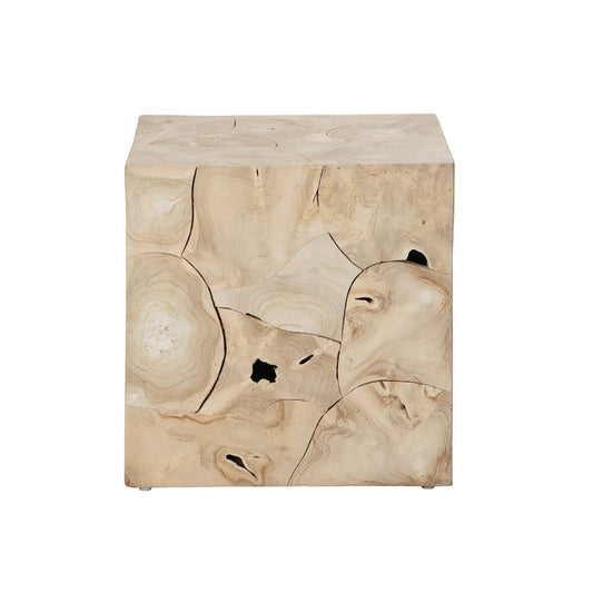 Crestview Collection - Jackson Square Tan Solid Wood Accent End Table - CVFDR1243 view 2