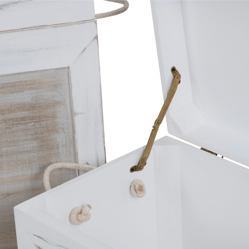 Crestview Collection - Kona Beach 3 Piece White Solid Wood Storage Trunk Set - CVFZR6202 view 3