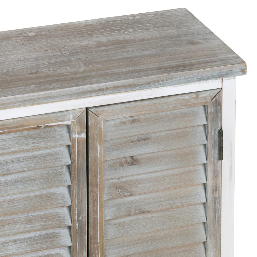 Crestview Collection - Kona Beach 63 in. White Solid Wood 6 Door Sideboard Buffet Table - CVFZR6204 view 4